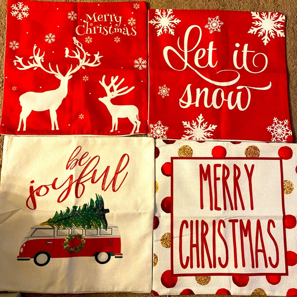 Four Christmas 🎅 decorative pillow covers